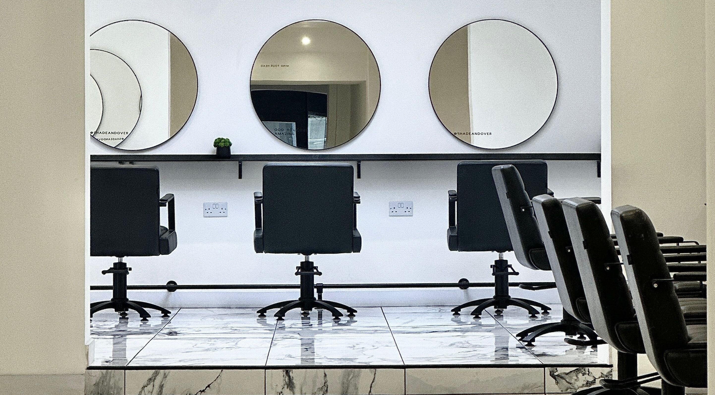 Elegant salon chairs and mirrors at SHADE ANDOVER, Andover, England, GB offer a modern beauty experience.