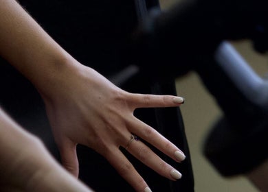 Close-up of manicured nails at Beauty Plus in London, England, GB.