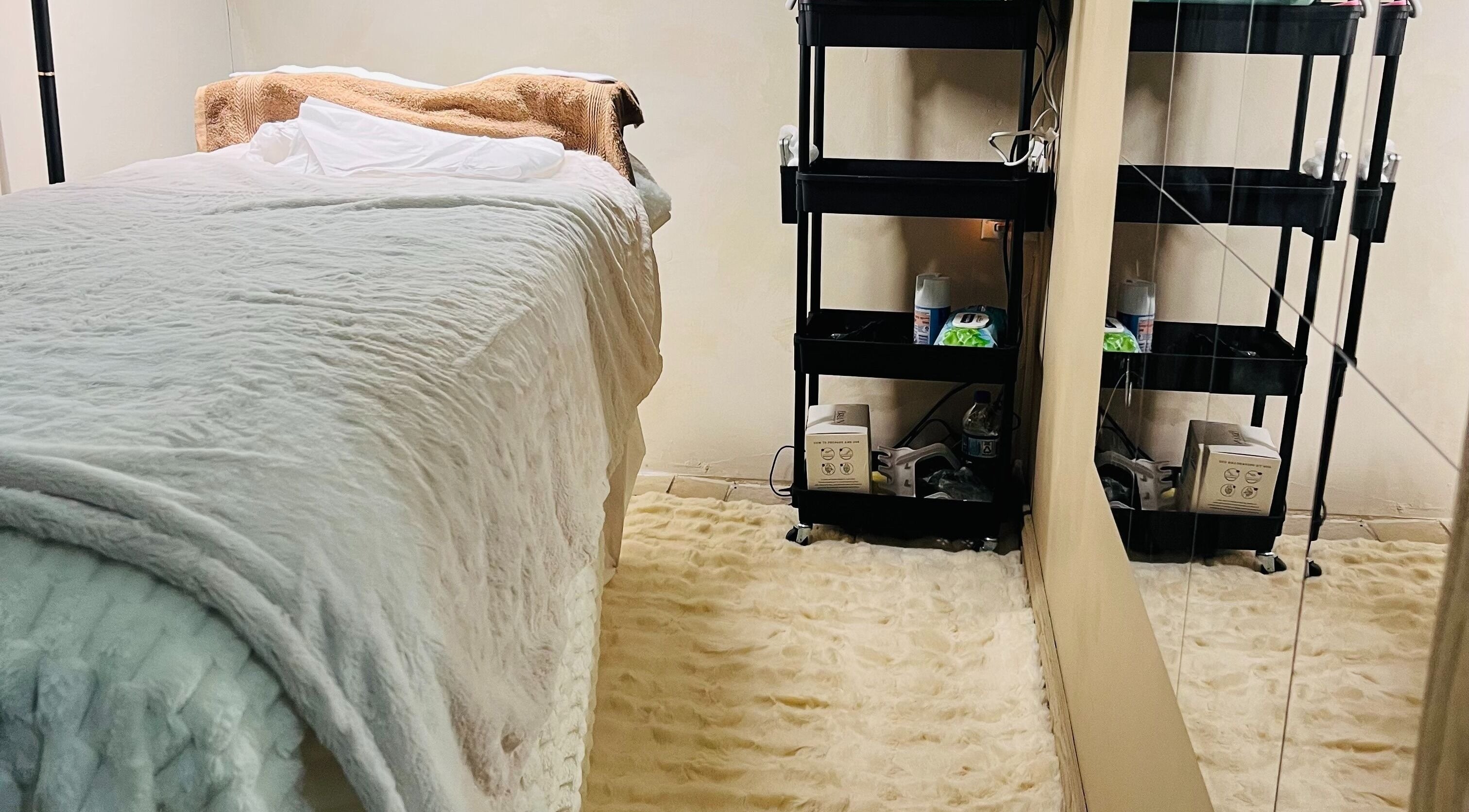 Comfortable treatment room at Blxc Gold Aesthetics, Kingston, St. Andrew Parish, JM.