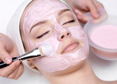 Luxurious facial treatment in progress at Head Turner, Shrewsbury, England, GB.