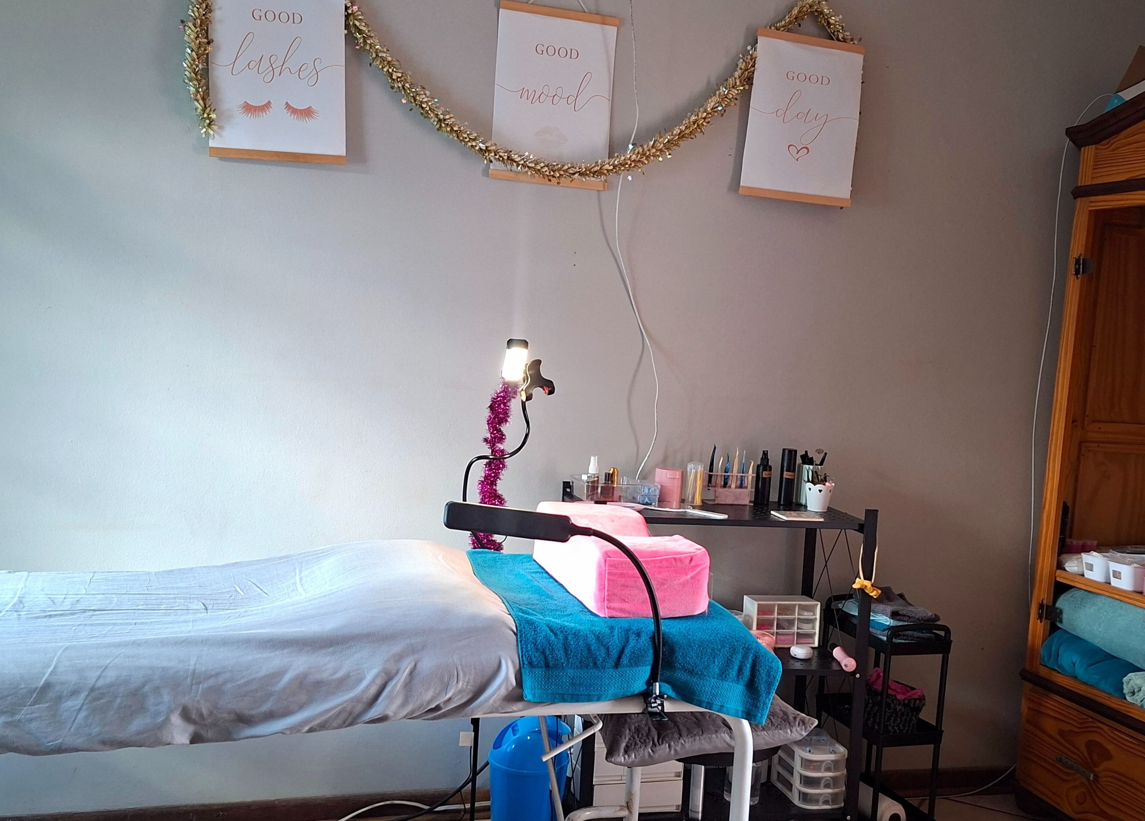 Relaxing spa room at Glam Gaze, Meyerton, Gauteng, ZA with treatment bed and decor.
