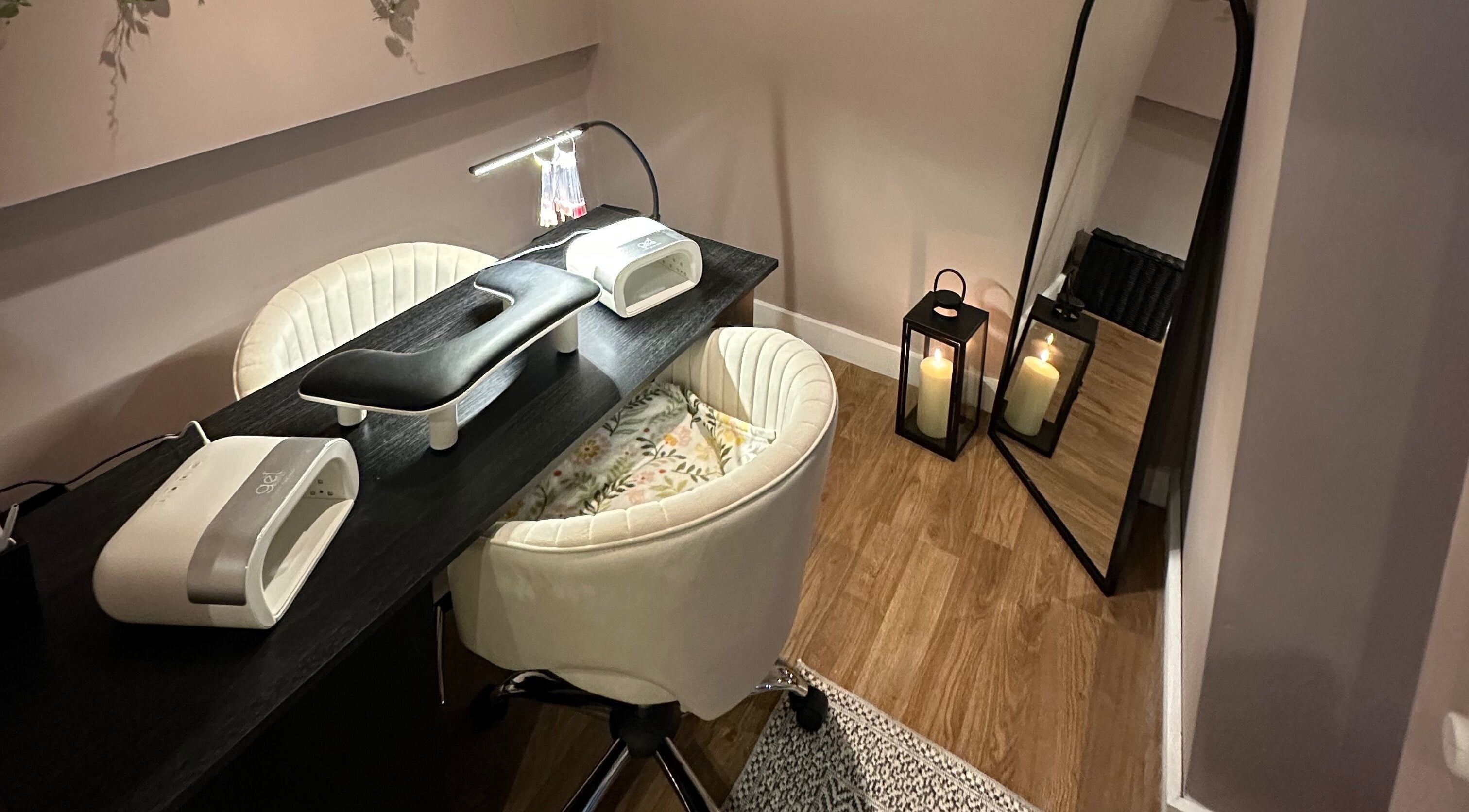 Cozy nail station at Mel's nail room, Hove, Brighton And Hove, England, GB with modern decor.