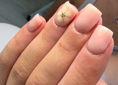 Elegant floral nail art at All Things Beauty in Flitwick, England, GB.
