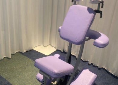 Comfortable massage chair at Marialice Massage & Beauty in Stevenage, England, GB.