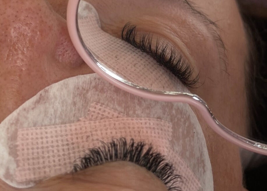 Expert lash application at CLB the salon, Winterbourne, England, GB showcasing precision beauty techniques.