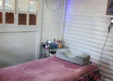 Tranquil treatment room at The Lash Shack in Randburg, Gauteng, ZA, featuring a comfortable massage bed.