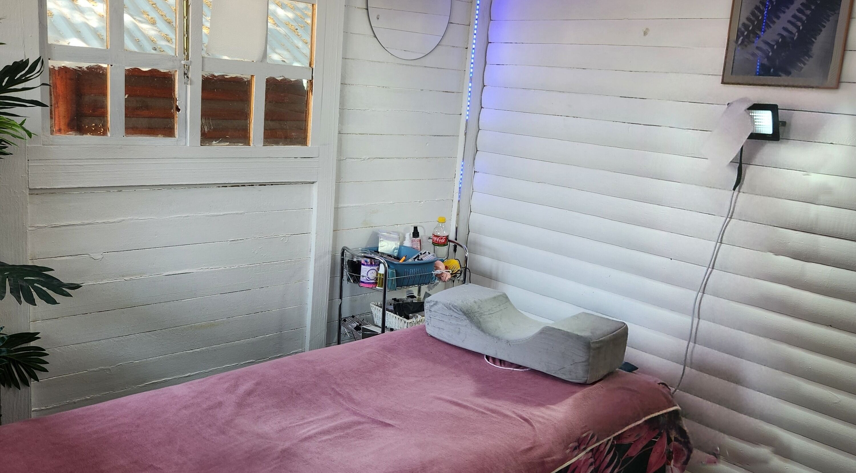 Tranquil treatment room at The Lash Shack in Randburg, Gauteng, ZA, featuring a comfortable massage bed.