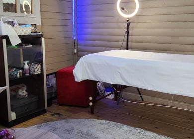 Cozy treatment room at The Lash Shack, Randburg, Gauteng, ZA with massage bed and ambient lighting.