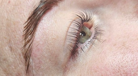 Close-up of lush eyebrow and lashes at Glowing Beauty, Christchurch, Canterbury, NZ.