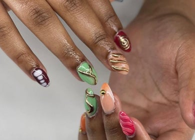 Colorful nail designs at NuNails Cape Town, located in Cape Town, Western Cape, ZA.