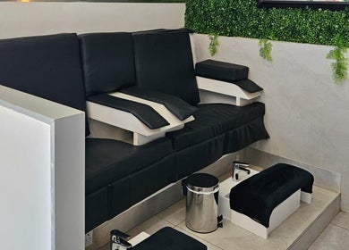 Elegant pedicure station at Life Lux Salon, Centurion, Gauteng, ZA, with plush seating and serene ambiance.
