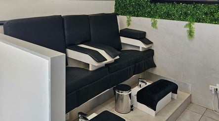 Elegant pedicure station at Life Lux Salon, Centurion, Gauteng, ZA, with plush seating and serene ambiance.