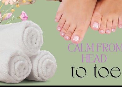 Relaxing spa towels and pedicured feet at Beauty Within in Hull, England, GB.