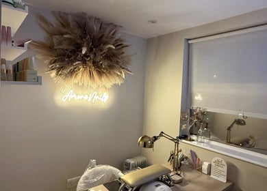 Relaxing interior of Amore Nails & Beauty By Jayne in Birtley, England, GB with stylish decor and elegant lighting.