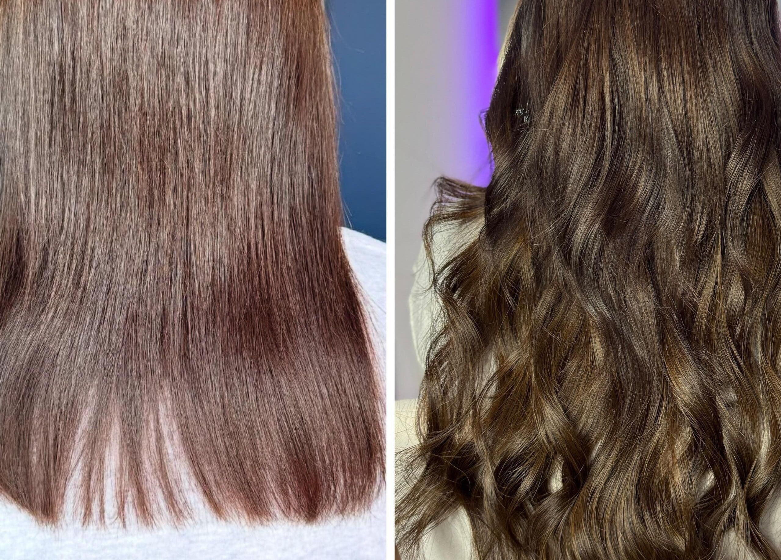 Before and after hair transformation at Charlotte Hannah Hair and Beauty, Somersham, England, GB.