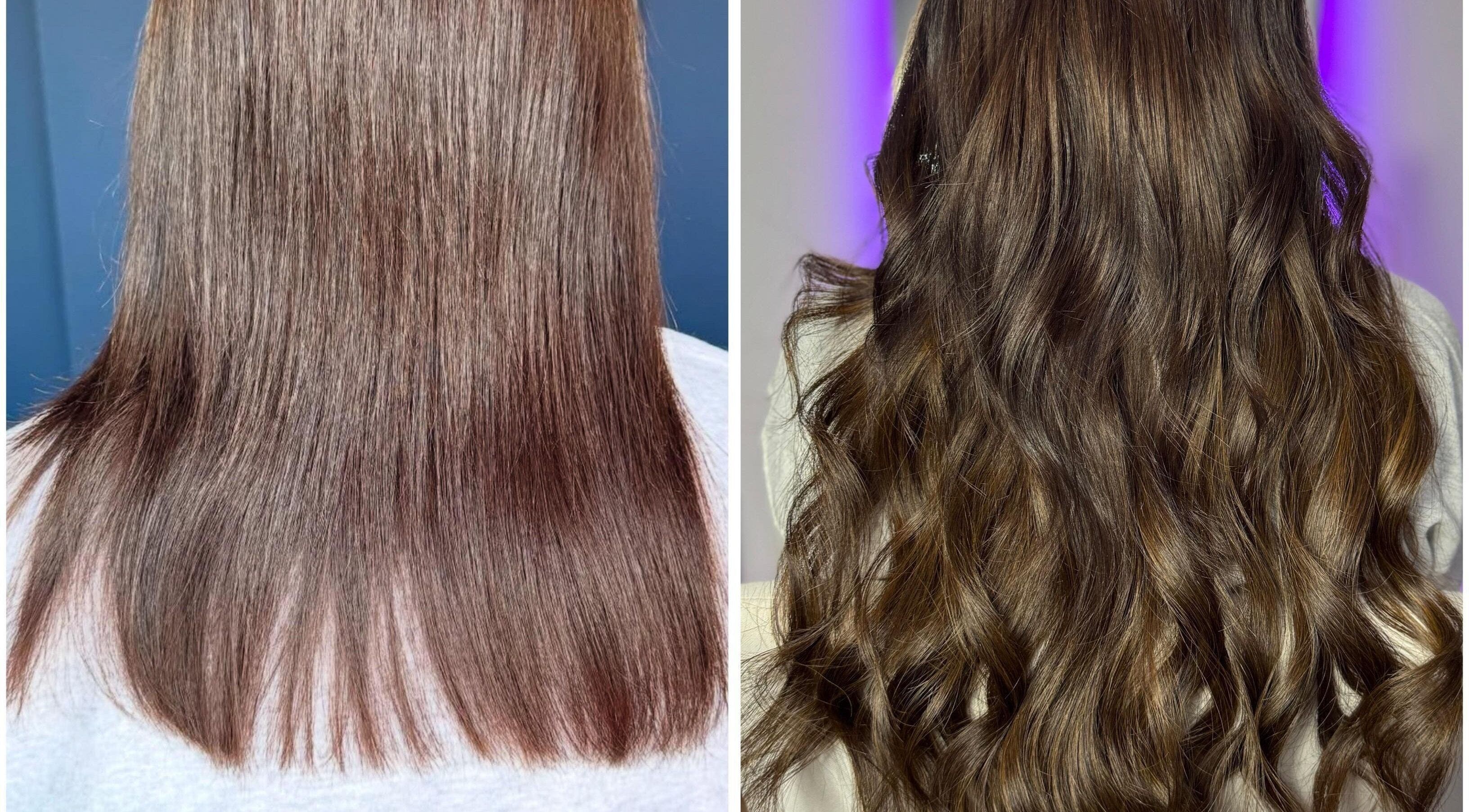 Before and after hair transformation at Charlotte Hannah Hair and Beauty, Somersham, England, GB.