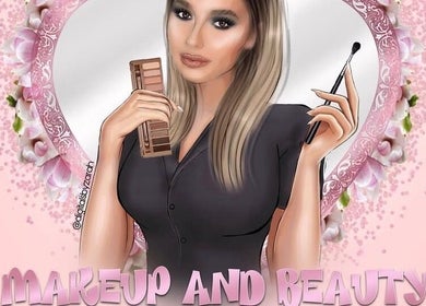 Illustration of a woman with makeup tools at Makeup and Beauty by Rebecca, Swords, County Dublin, IE.