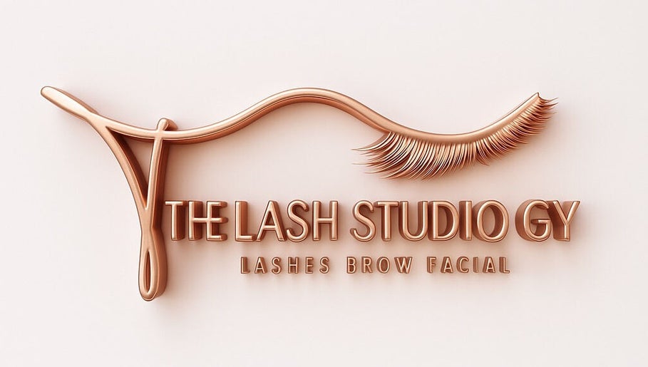 Elegant logo of The Lash Studio GY in Georgetown, GY, featuring artistic lash design.