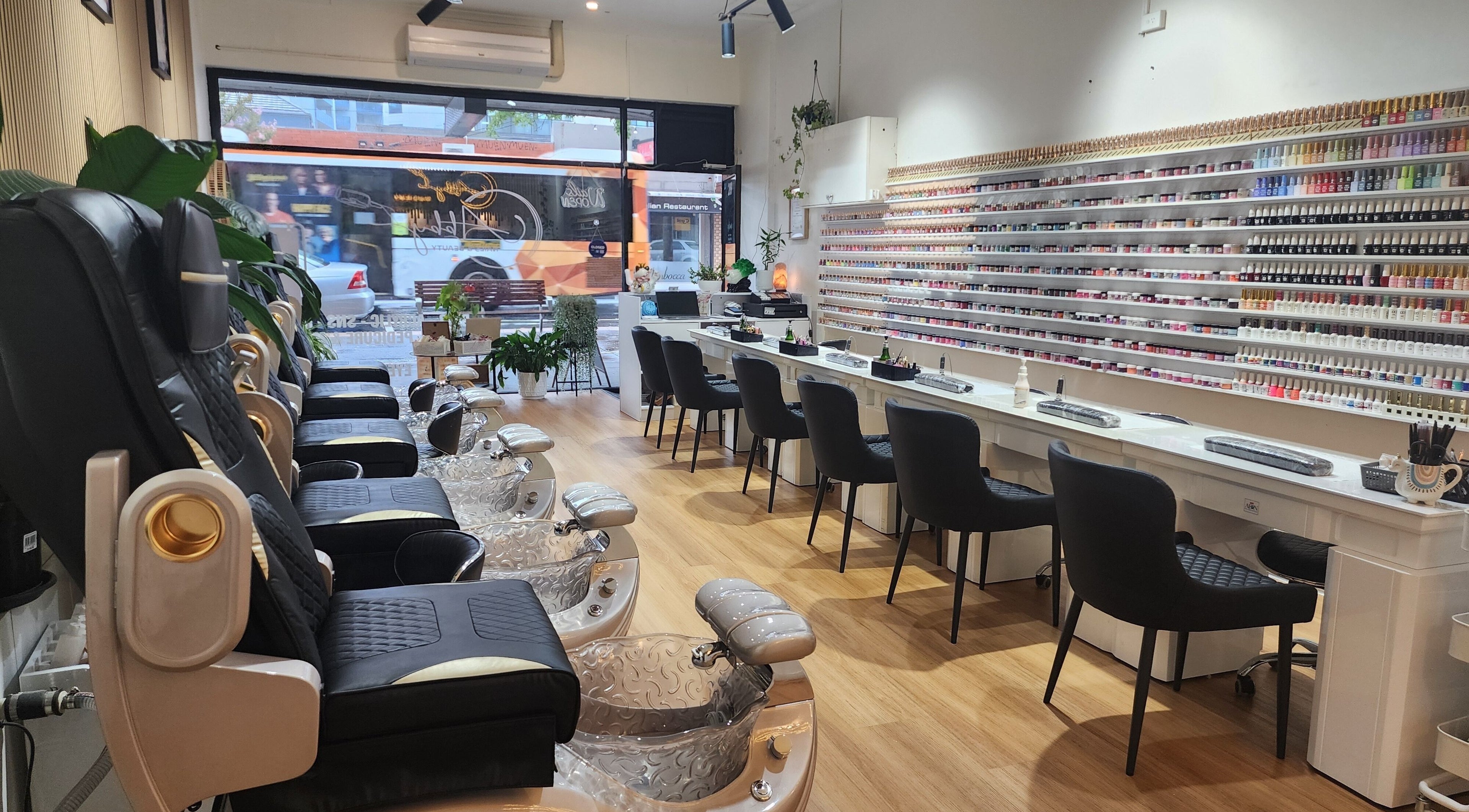 Relaxing ambiance at Abby Nails And Beauty, Melbourne, Victoria, AU showcasing elegant nail stations.