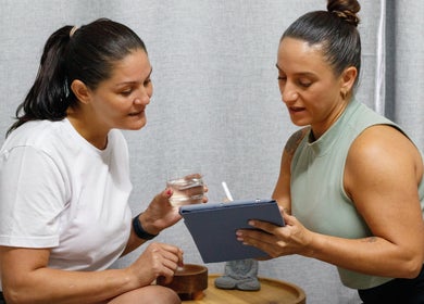 Client consultation at Massage Relax Restore Townsville in Garbutt, Queensland, AU for wellness planning.