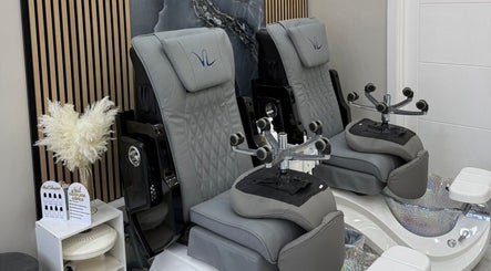 Comfortable pedicure chairs at Happy Nails, Bromley, England, GB for a luxurious experience.