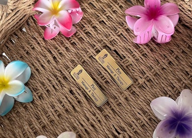 Floral hair clips in a woven basket at Apsara Wellness in Eastleigh, Southampton, enhancing natural serenity.
