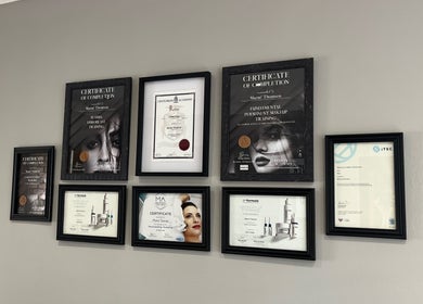 Certificates on display at Haze Aesthetics, Centurion, Gauteng, ZA showcasing expertise.