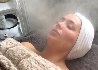Relaxing facial steam at Skin by Cassie, Westhoughton, England, GB.
