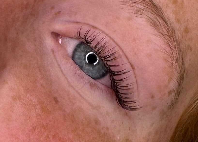 Close-up of eye with elegant lashes at Lash Haus by Nikki, Kirrawee, New South Wales, AU.