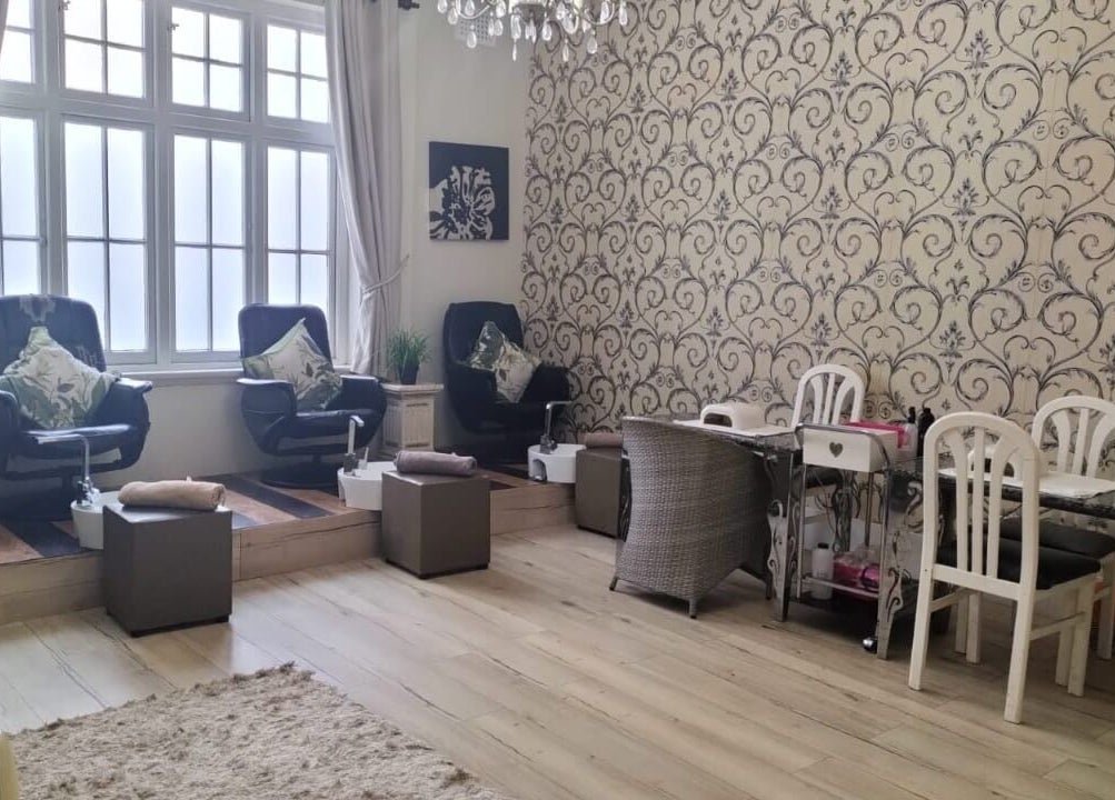 Elegant pedicure and manicure area at HEAVEN ON EARTH DAY SPA in Berea, Kwazulu-natal, ZA, with plush chairs.