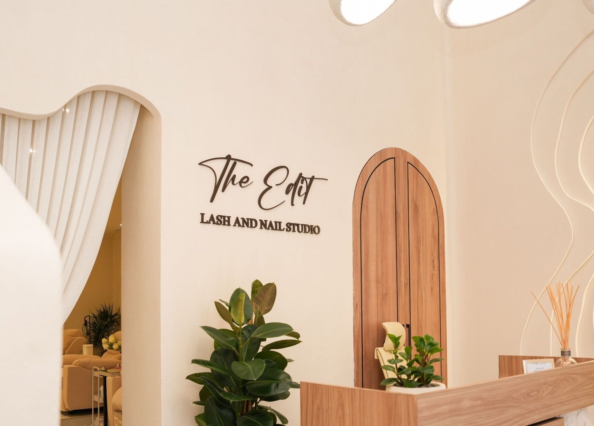Elegant entrance of The Edit Studio in Jeddah, Makkah Province, SA, showcasing modern interior design.