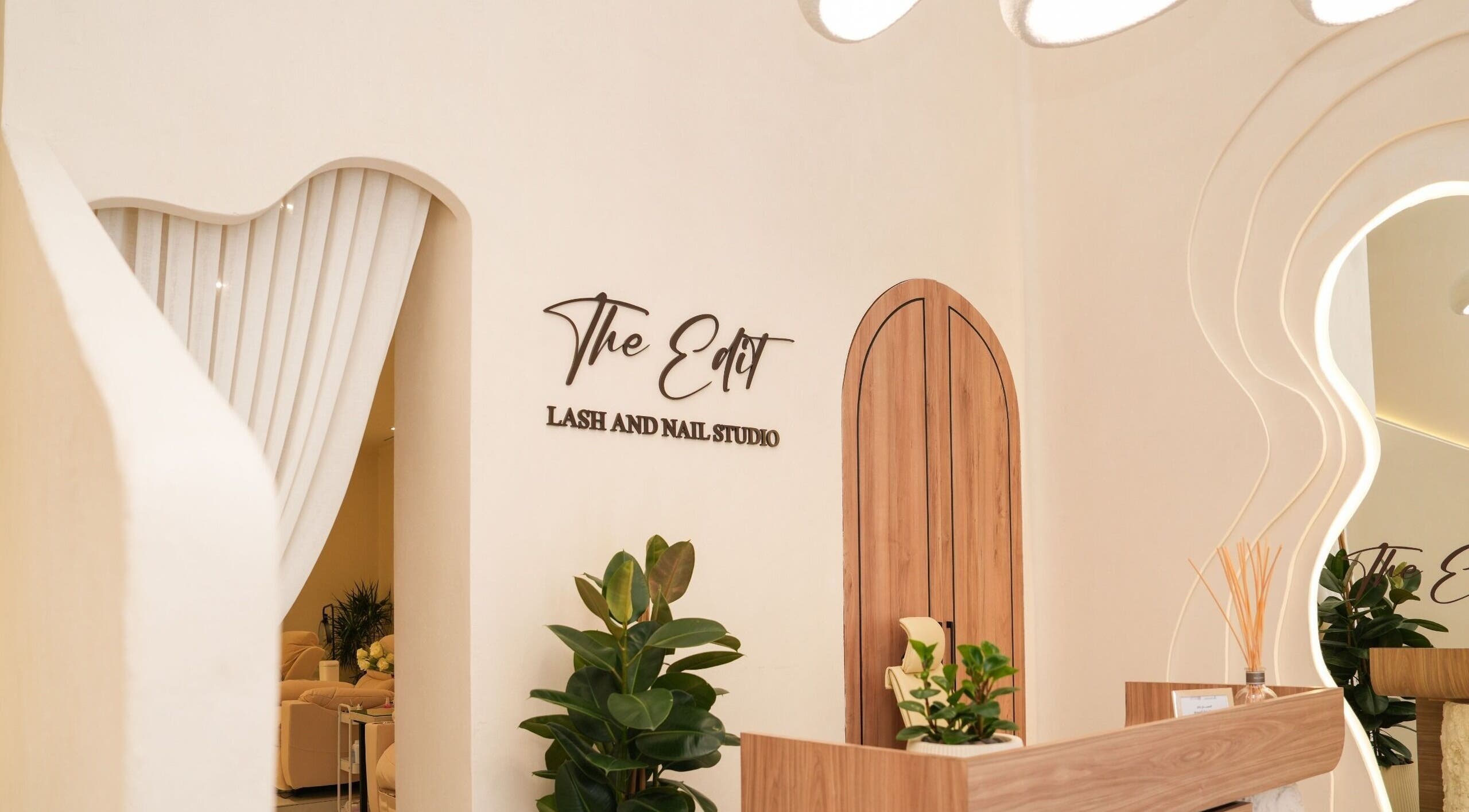 Elegant entrance of The Edit Studio in Jeddah, Makkah Province, SA, showcasing modern interior design.