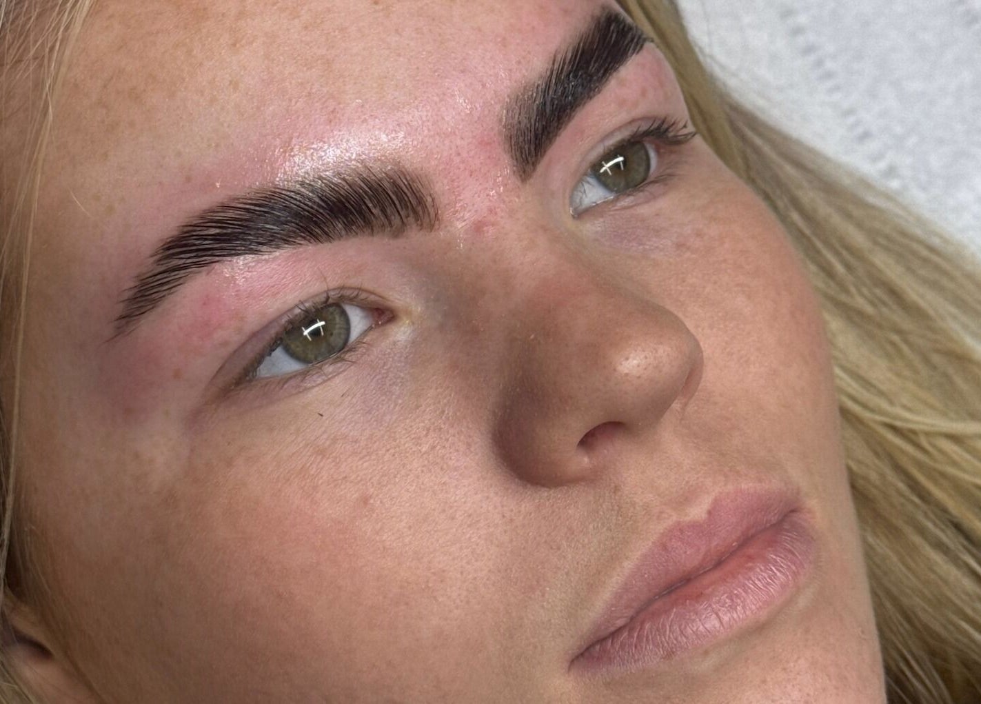 Close-up of expertly shaped eyebrows at Shape Brows, Rossendale, England, GB.