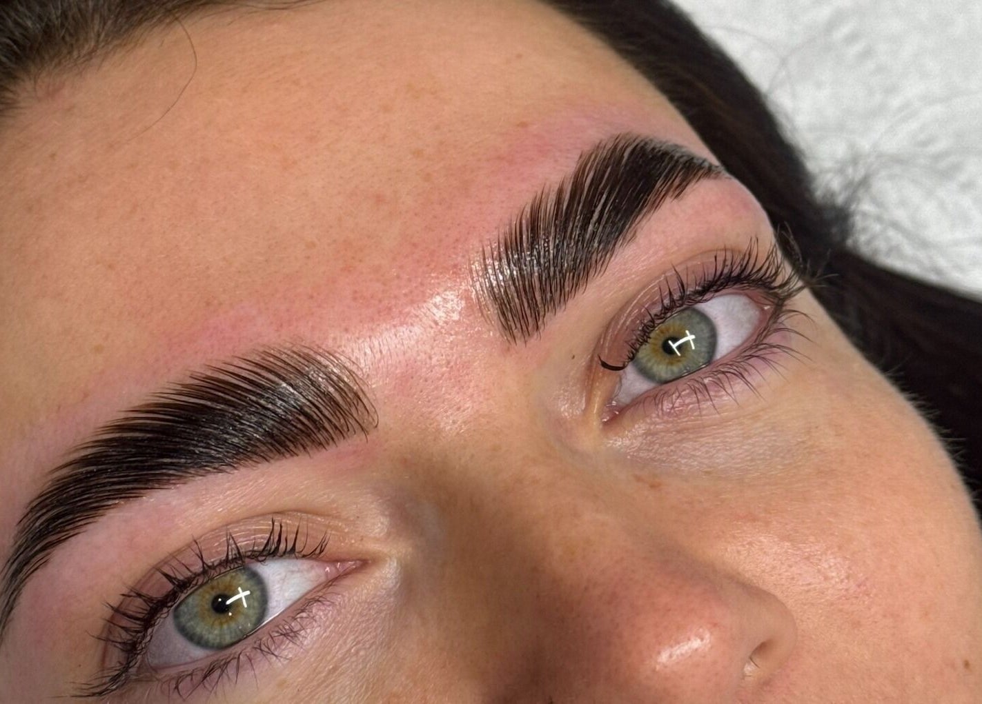 Close-up of expertly groomed brows from Shape Brows in Rossendale, England, GB.