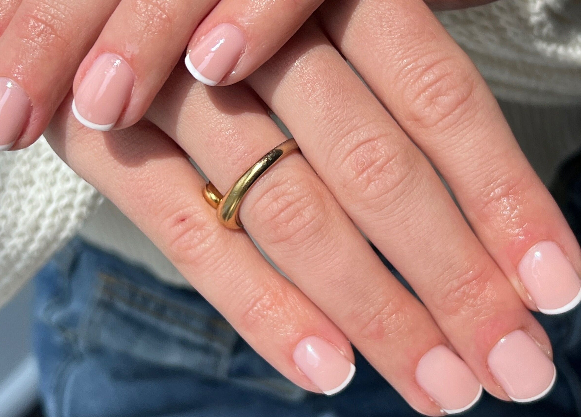 Elegant French manicure at DEFINED by Isobel Ruby, Lancaster, England, GB. Perfect for beauty enthusiasts.