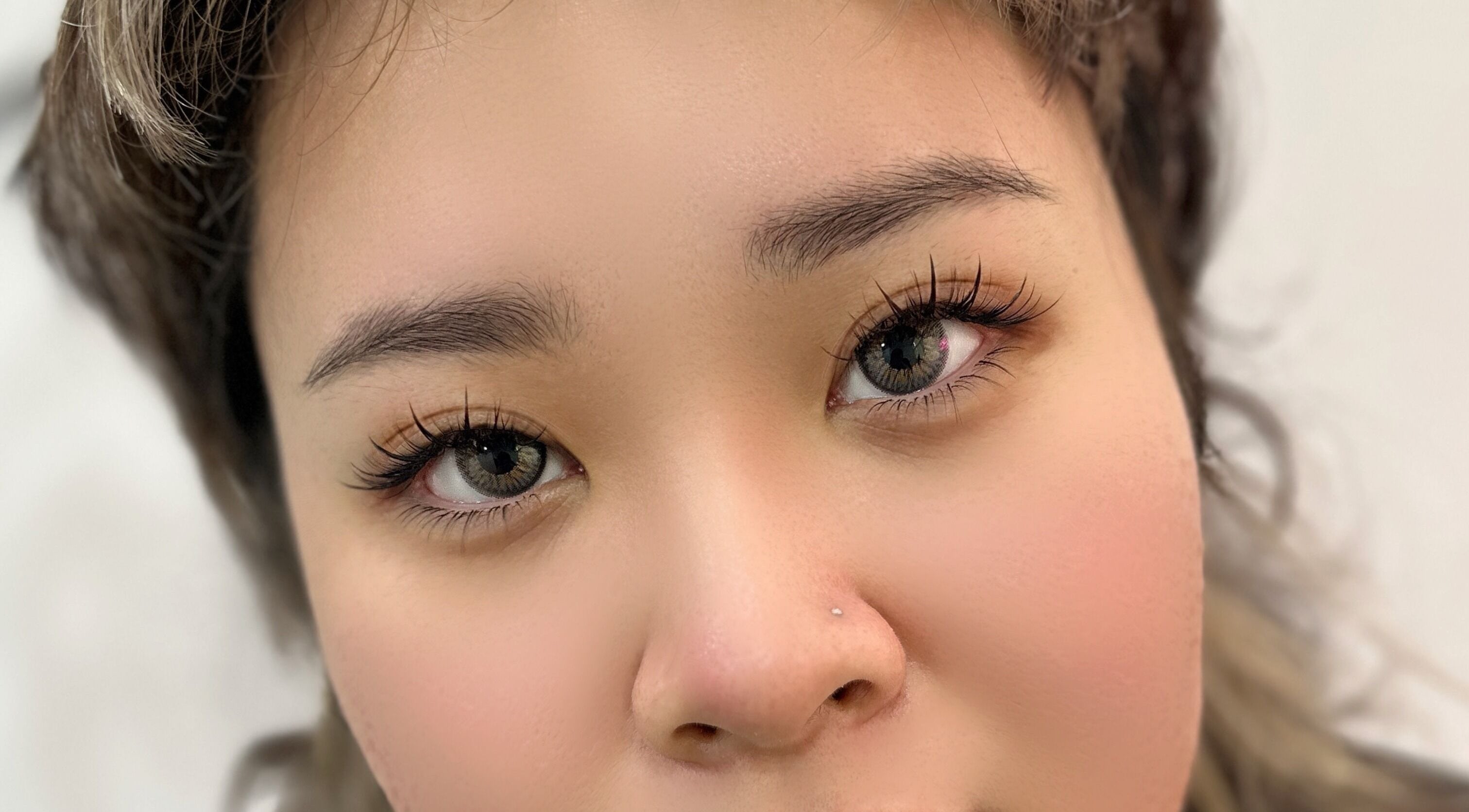 Close-up of expertly applied eyelash extensions at Get Chio, Singapore, Singapore, SG.