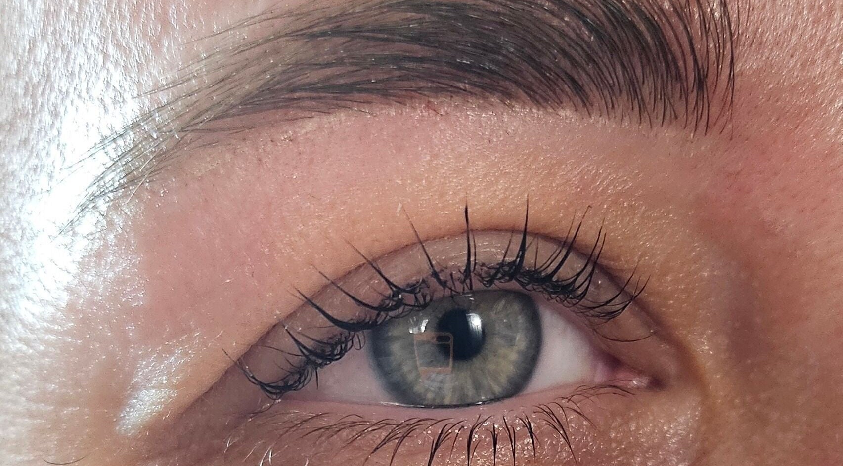 Close-up of beautifully shaped eyebrow at Brow Wow and Scalp Ethic, Kirkcaldy, Scotland, GB.