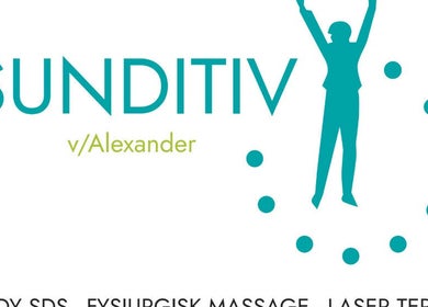 Logo for SUNDITIV ved Alexander i Rødovre, DK med oprejst figur og grøn skrift.
