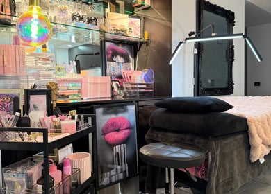 Modern beauty setup at LASHEDD in Trafalgar, Victoria, AU featuring stylish decor and makeup station.
