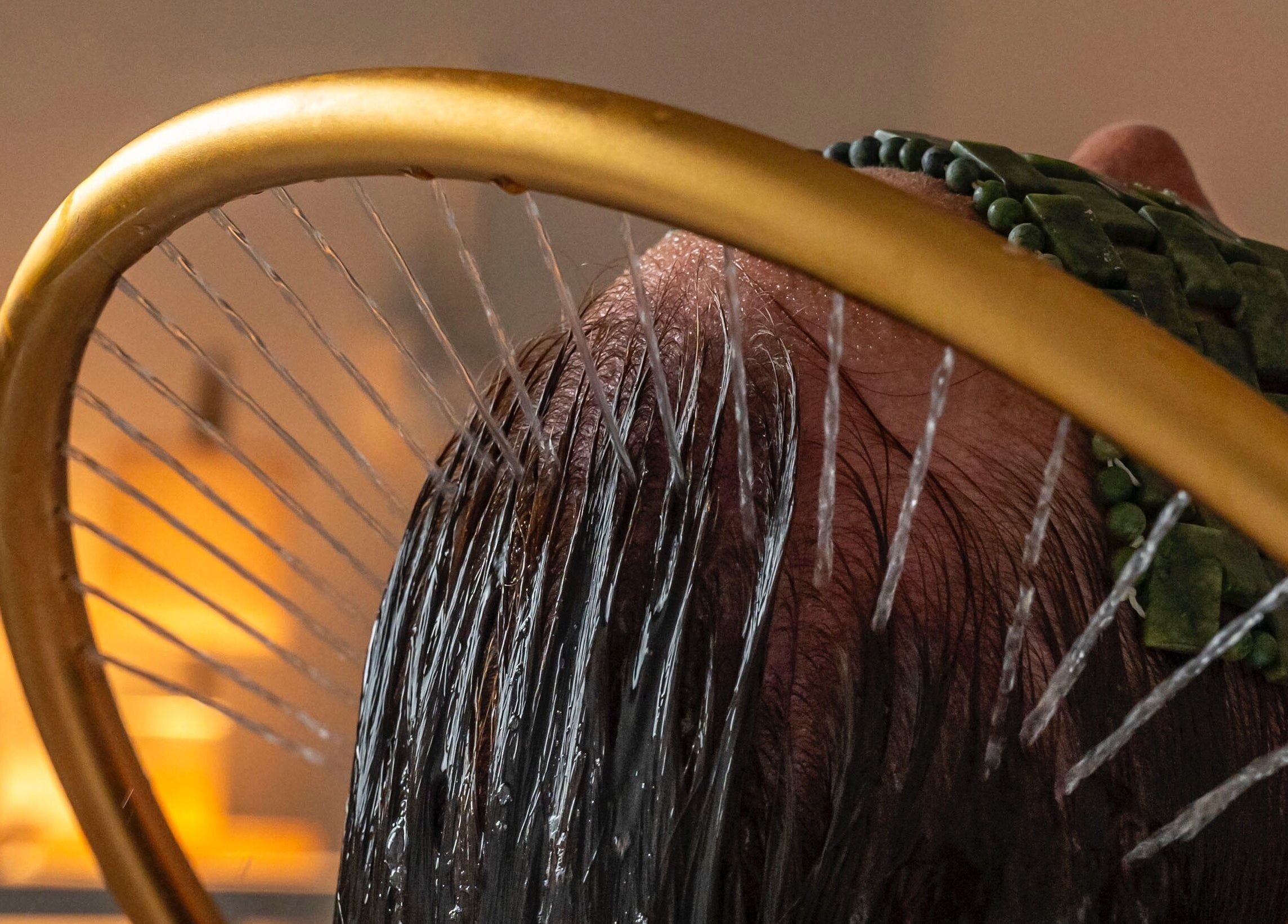 Relaxation at Blossoms Japanese Head Spa, Handforth, England. Experience a calming water treatment.