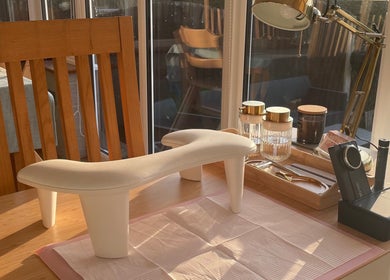 Nail care setup at Nails @ no.7, Bromsgrove, England, GB. Sunlit table with tools and decor.