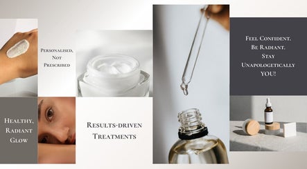 Collage of skincare products at Skinergi, Corby, England, GB. Showcases radiant glow and personalized treatments.