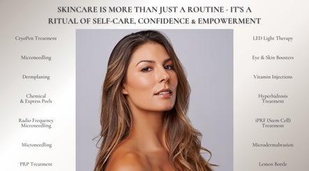 Model showcasing skin treatments at Skinergi, Corby, England, GB, emphasizing self-care and confidence.