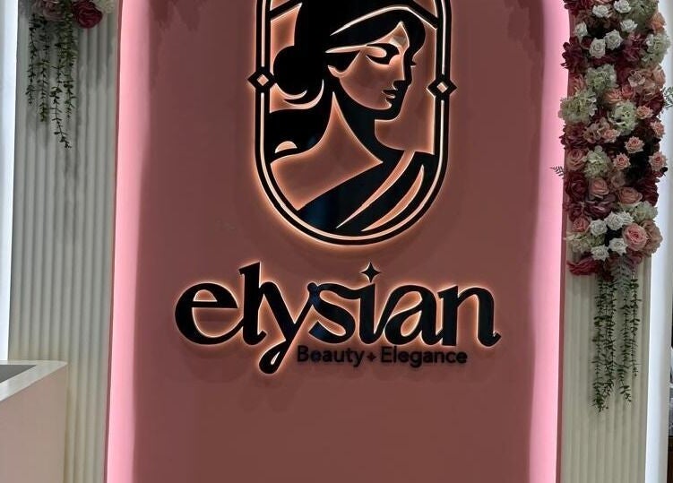 Elegant signage of Elysian Salon with floral decor, Riyadh, Riyadh Province, SA.