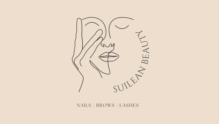 Minimalist line drawing of a face with Suilean Beauty logo in Inverness, Scotland, GB.