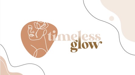 Timeless Glow Beauty and Body logo in Shepparton, Victoria, AU with abstract facial design.