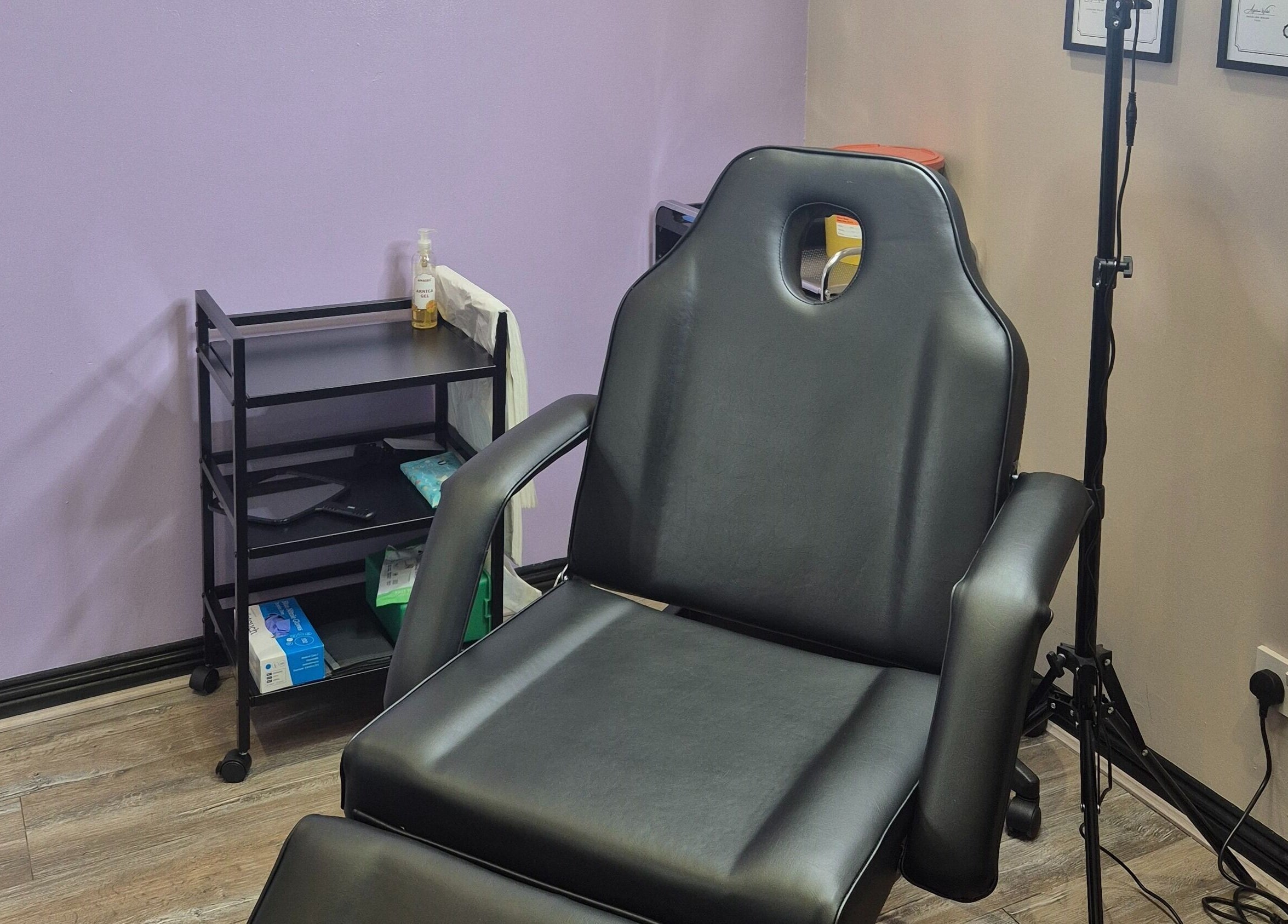 Comfortable treatment chair at Aestheticly Pleasing By Vicki, Rutherglen, Scotland, GB.