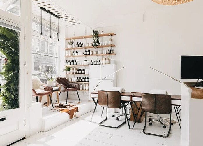 Bright and stylish interior of Kabuki Studios, Bristol, England, GB, showcasing a modern and inviting atmosphere.