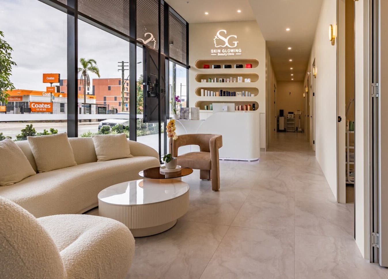 Elegant lobby of Skin Glowing Zetland, Zetland, New South Wales, AU with cozy seating and modern decor.