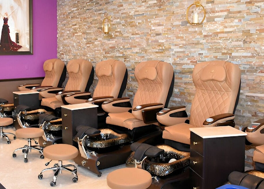 Luxurious pedicure chairs at Venetian Nail Spa, Daytona Beach, Florida, US, offering top-notch relaxation.